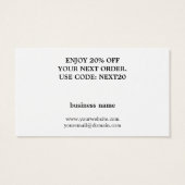 ミニマルエレガント白黒サンキュークーポン (裏面)