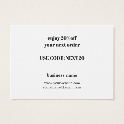 ミニマルエレガント白黒サンキュークーポン (裏面)