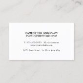ミニマルエレガント白黒シザーヘアスタイリスト 名刺 (裏面)