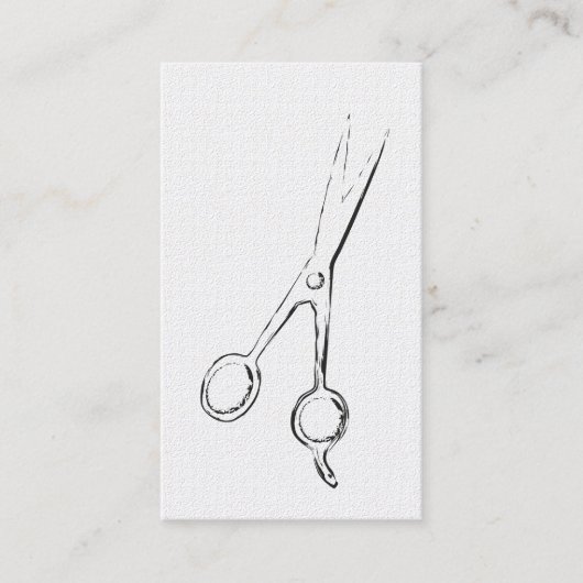 ミニマルエレガント白黒シザーヘアスタイリスト 名刺 (正面)