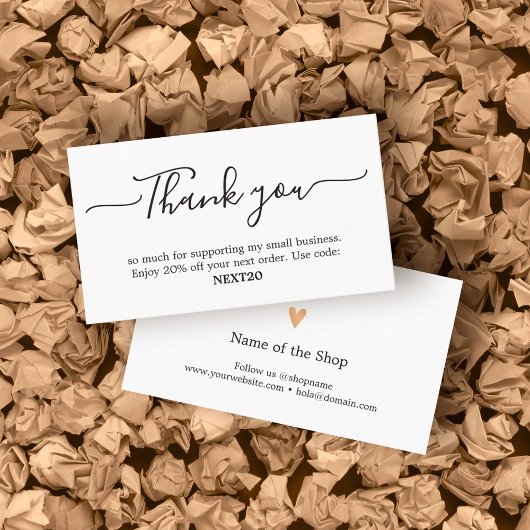 ミニマルエレガント白黒ショップクーポ感謝していン 割引カード