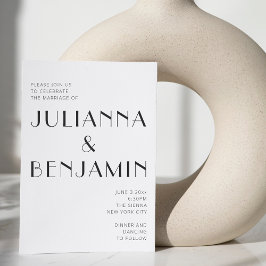 ミニマルエレガント白黒デコシック結婚ズ 招待状