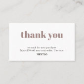 ミニマルエレガント白黒パステルサンキュー 割引カード (正面)