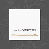 ミニマルエレガント白黒フェイク金ゴールドボビーピン スクエア名刺