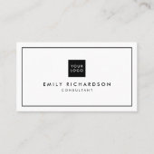 ミニマルエレガント白黒プロフェッショナルロゴ 名刺 (正面)