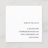 ミニマルエレガント白黒ヘアボビーピン スクエア名刺 (裏面)