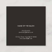 ミニマルエレガント白黒ボビーピンのヘア スクエア名刺 (裏面)