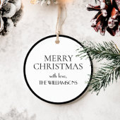 ミニマルエレガント白黒メリークリスマス フェイバータグ