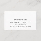 ミニマルエレガント白黒ロイヤリティカード ロイヤリティカード (裏面)