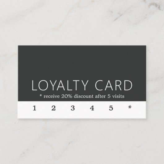 ミニマルエレガント白黒ロイヤリティカード ロイヤリティカード (正面)