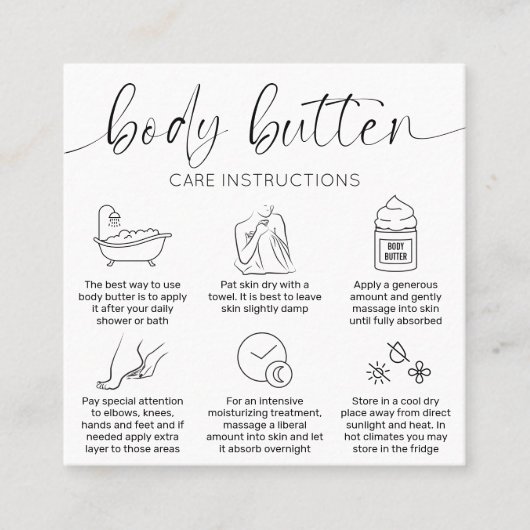 ミニマルエレガント白黒体バ気にタカード スクエア名刺 (正面)