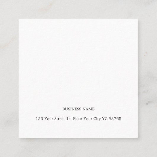 ミニマルエレガント白黒弁護士 スクエア名刺 (裏面)