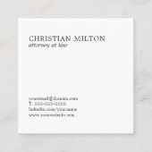 ミニマルエレガント白黒弁護士 スクエア名刺 (正面)