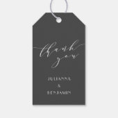 ミニマルエレガント白黒結婚ズ・サンキュー ギフトタグ (裏面)