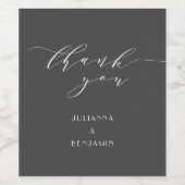 ミニマルエレガント白黒結婚ズ・サンキュー ワインラベル (シングルラベル)