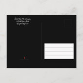 ミニマルエレガント白黒結婚式の日付の保存 案内ポストカード (裏面)
