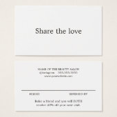 ミニマルエレガント白黒美しいサロン (正面&裏面)