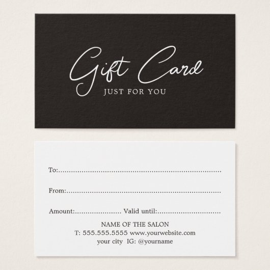 ミニマルエレガント白黒美しいサロン (正面&裏面)