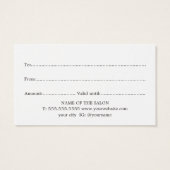 ミニマルエレガント白黒美しいサロン (裏面)