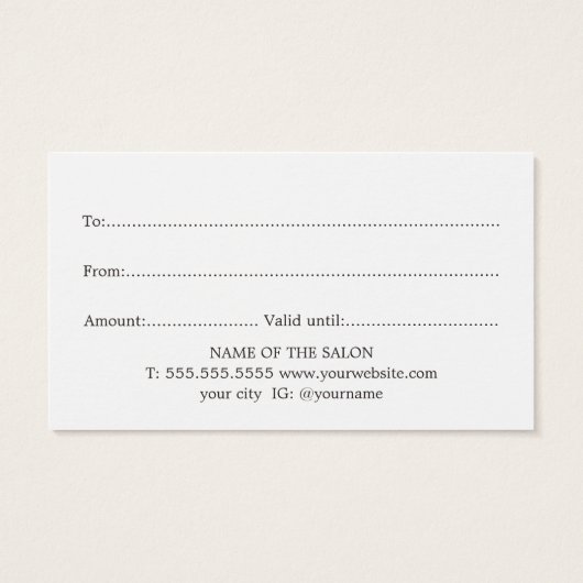 ミニマルエレガント白黒美しいサロン (裏面)