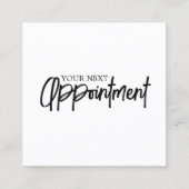 ミニマルエレガント白黒美しいサロン 予約カード (正面)