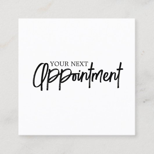 ミニマルエレガント白黒美しいサロン 予約カード (正面)