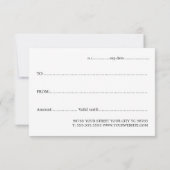 ミニマルエレガント白黒美しい (裏面)