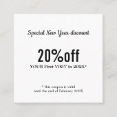 ミニマルエレガント白黒美しい 割引カード (正面)