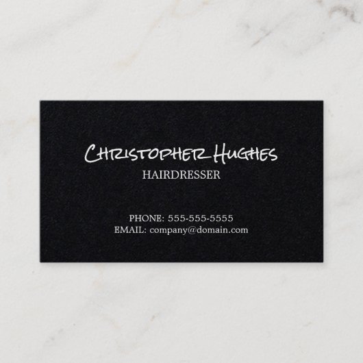 ミニマルエレガント白黒美容師 名刺 (正面)
