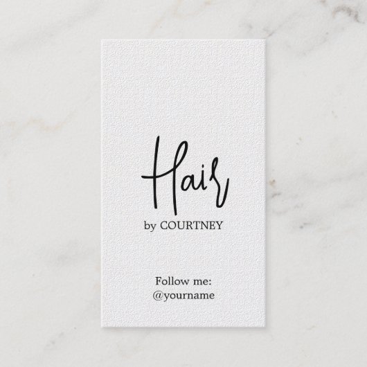 ミニマルエレガント白黒美容師 名刺 (正面)