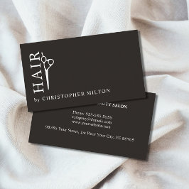 ミニマルエレガント白黒美容師 名刺