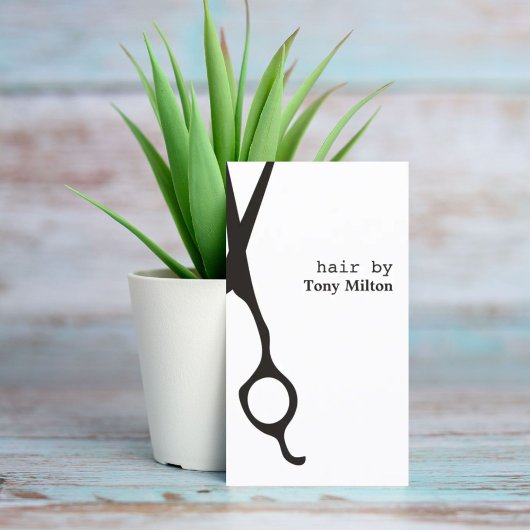 ミニマルエレガント白黒美容師 名刺