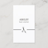 ミニマルエレガント白黒美容師 名刺 (正面)