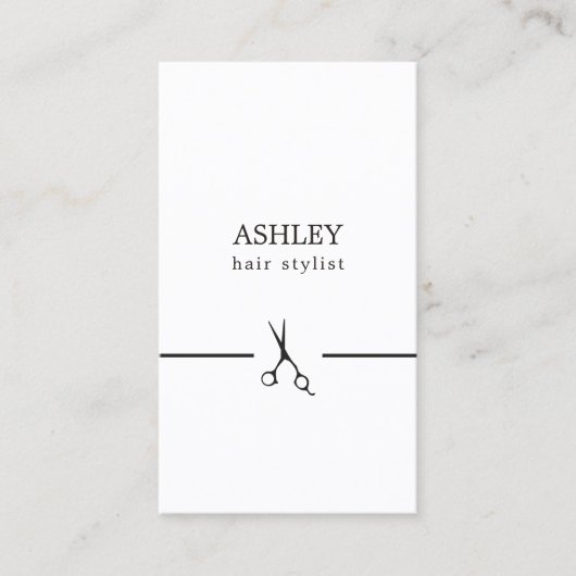 ミニマルエレガント白黒美容師 名刺 (正面)
