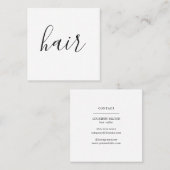 ミニマルエレガント白黒 スクエア名刺 (正面/裏面)