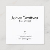 ミニマルエレガント白黒 スクエア名刺 (正面)