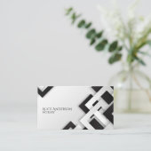 ミニマルエレガント白黒 名刺 (スタンド正面)