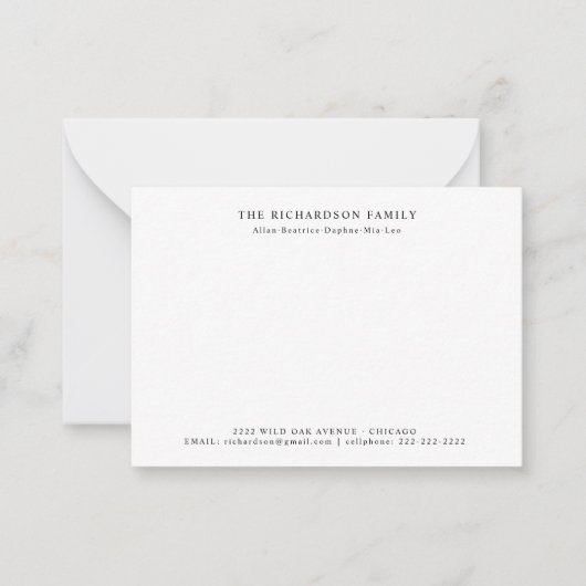 ミニマルエレガント科 ノートカード (正面)