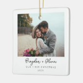 ミニマルエレガント第1回クリスマス写真クリスマス セラミックオーナメント (左)