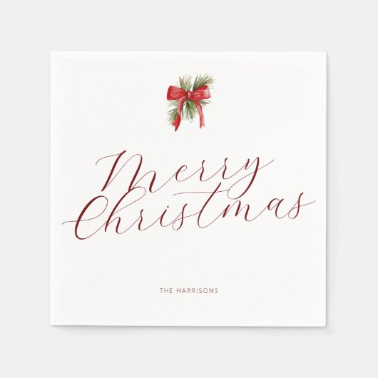 ミニマルエレガント紅緑 スタンダードカクテルナプキン (正面)