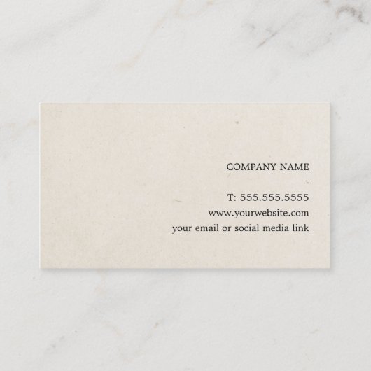 ミニマルエレガント紙テクスチャブラックコンサルタント 名刺 (裏面)