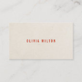 ミニマルエレガント紙テクスチャレッドコンサルタント 名刺 (正面)