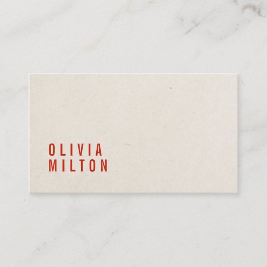 ミニマルエレガント紙テクスチャレッドコンサルタント 名刺 (正面)