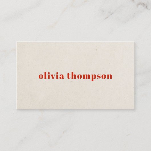 ミニマルエレガント紙テクスチャレッドコンサルタント 名刺 (正面)