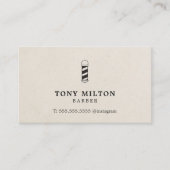 ミニマルエレガント紙テクスチャ理容師ポール 名刺 (正面)