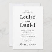 ミニマルエレガント結婚とシンプルパーソナライズされたs 招待状 (正面)