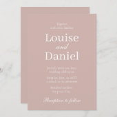 ミニマルエレガント結婚とシンプルパーソナライズされたs 招待状 (正面/裏面)