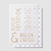 ミニマルエレガント結婚モダン金ゴールド ベラム紙招待状 (オフセット (招待状))