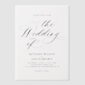 ミニマルエレガント結婚書 ベラム紙招待状 (正面)