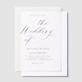 ミニマルエレガント結婚書 ベラム紙招待状 (オフセット)